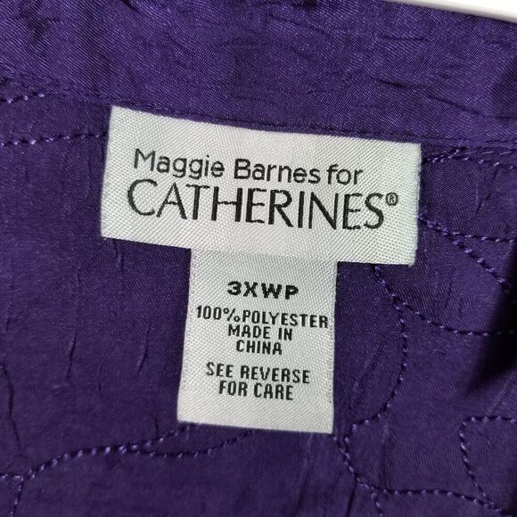 Maggie Barnes for Catherine's Women Plus Floral Embroidered Button Down Sz 3X P - Picture 5 of 6